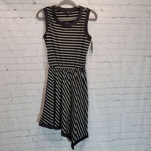 Ella Moss Aleksi stripe asymmetrical hem dress NWT